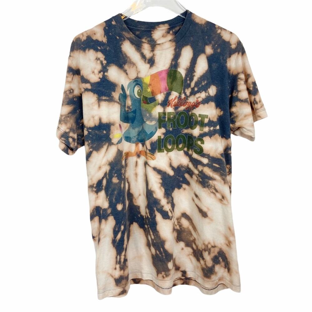 Fruit Loops Custom Bleached Graphic Tee Sz L